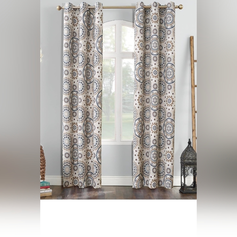 Sun Zero Gray Patterned Curtain - 1panel
